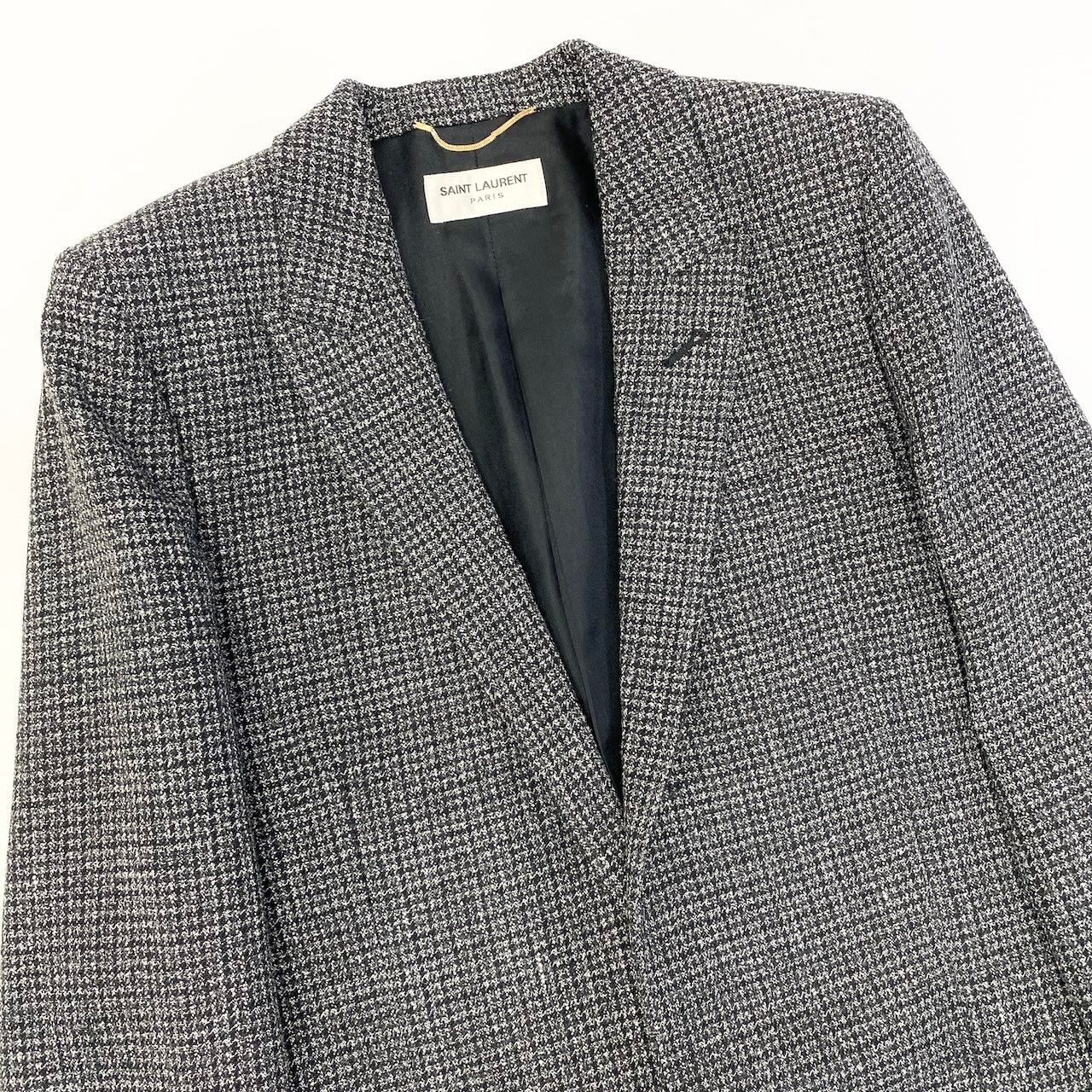 e8 【極美品】SAINT LAURENT ツイードジャケット テーラードジャケット イタリア製 36サイズ グレー系 ウール100% メンズ 男性用k02i e8 【極美品】SAINT LAURENT ツイードジャケット テーラードジャケット イタリア製 36サイズ グレー系 ウール100% メンズ 男性用k02i