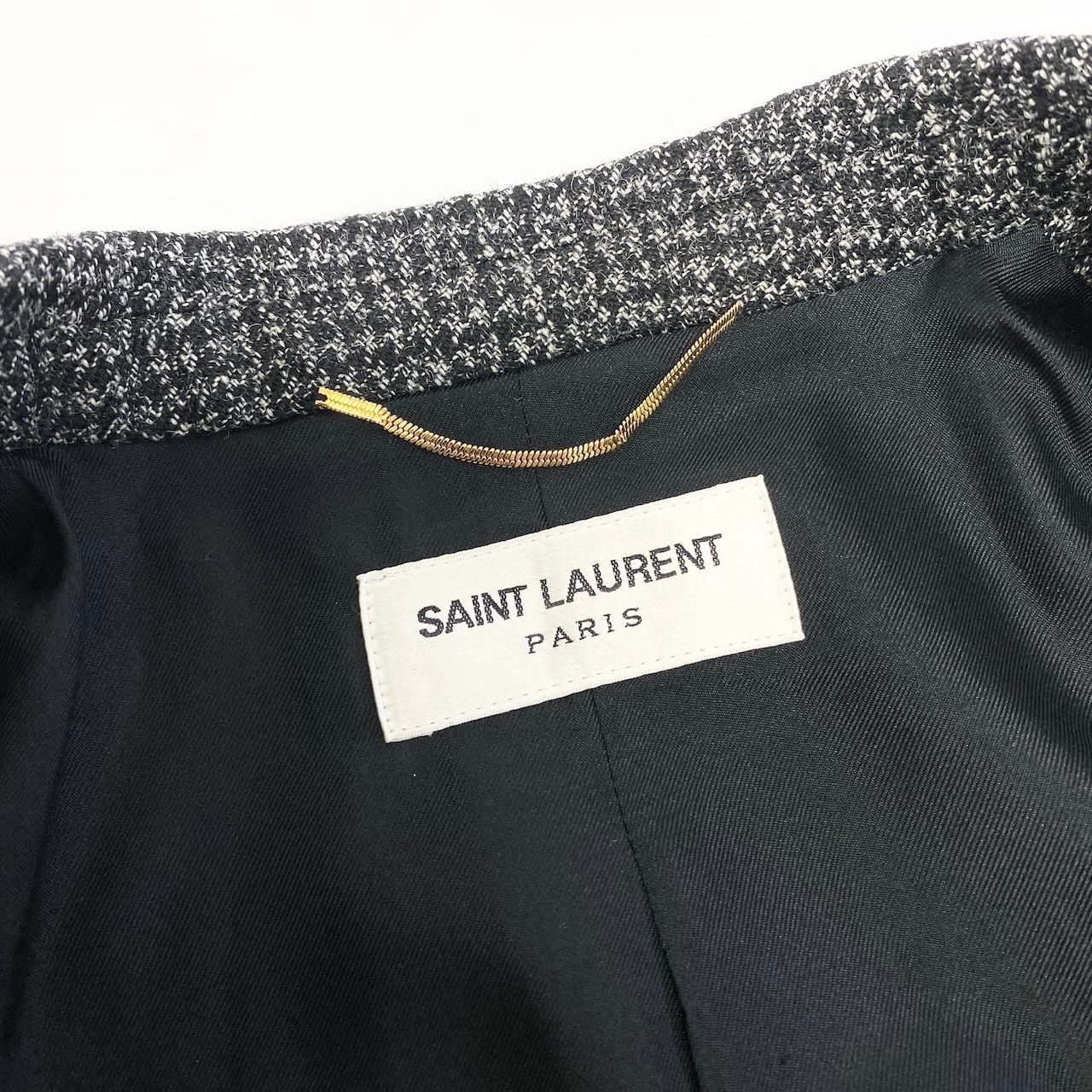 e8 【極美品】SAINT LAURENT ツイードジャケット テーラードジャケット イタリア製 36サイズ グレー系 ウール100% メンズ 男性用k02i e8 【極美品】SAINT LAURENT ツイードジャケット テーラードジャケット イタリア製 36サイズ グレー系 ウール100% メンズ 男性用k02i