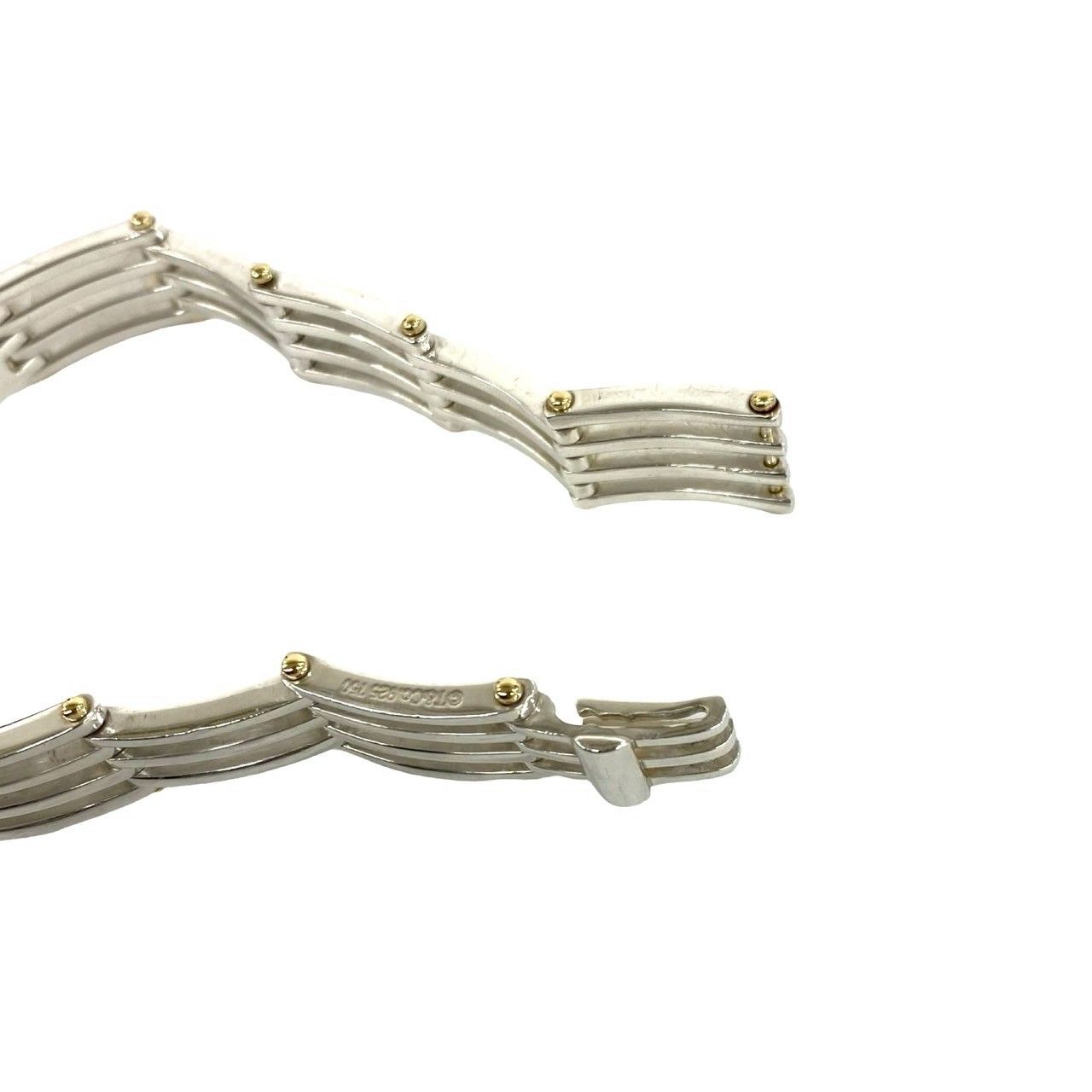 極 美品 TIFFANY&Co. ティファニー ゲート ID ブレスレット シルバー925 K10イエローゴールド バングル アクセサリー シルバー 17228 極 美品 TIFFANY&Co. ティファニー ゲート ID ブレスレット シルバー925 K10イエローゴールド バングル アクセサリー シルバー 17228