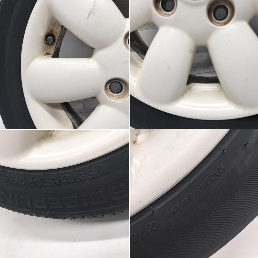 ◆配送先指定あり◆ ＜国産ノーマル x ホイール 1本＞ 155/65R14 SEIBERLING 14X4.5J アルトラパン HE22S 純正 4H -100 中古 ～本州・四国は送料無料～
