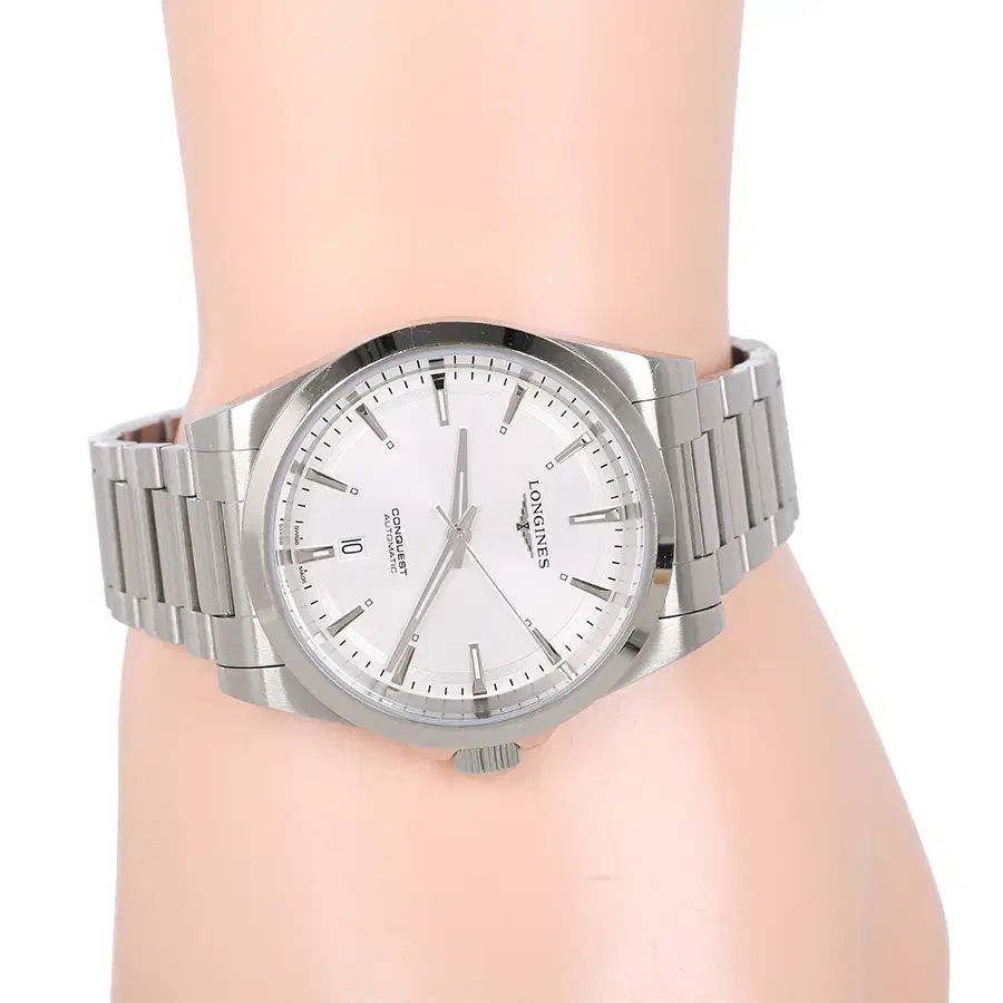 LONGINES コンクエスト オートマチック ウォッチ サンレイ シルバー スチール 時計 L38304726