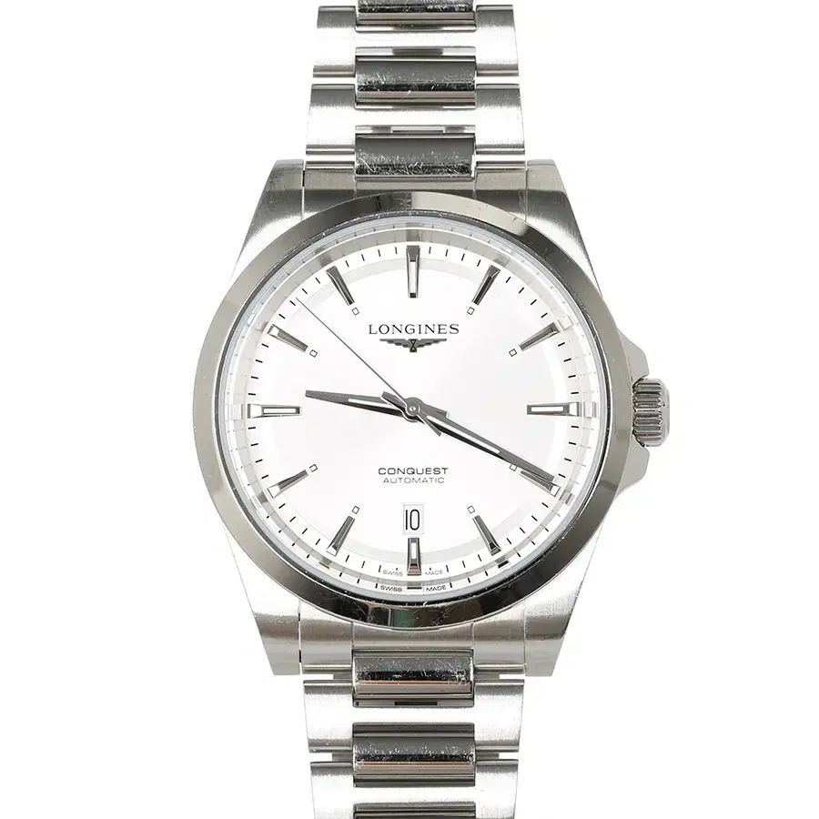 LONGINES コンクエスト オートマチック ウォッチ サンレイ シルバー スチール 時計 L38304726