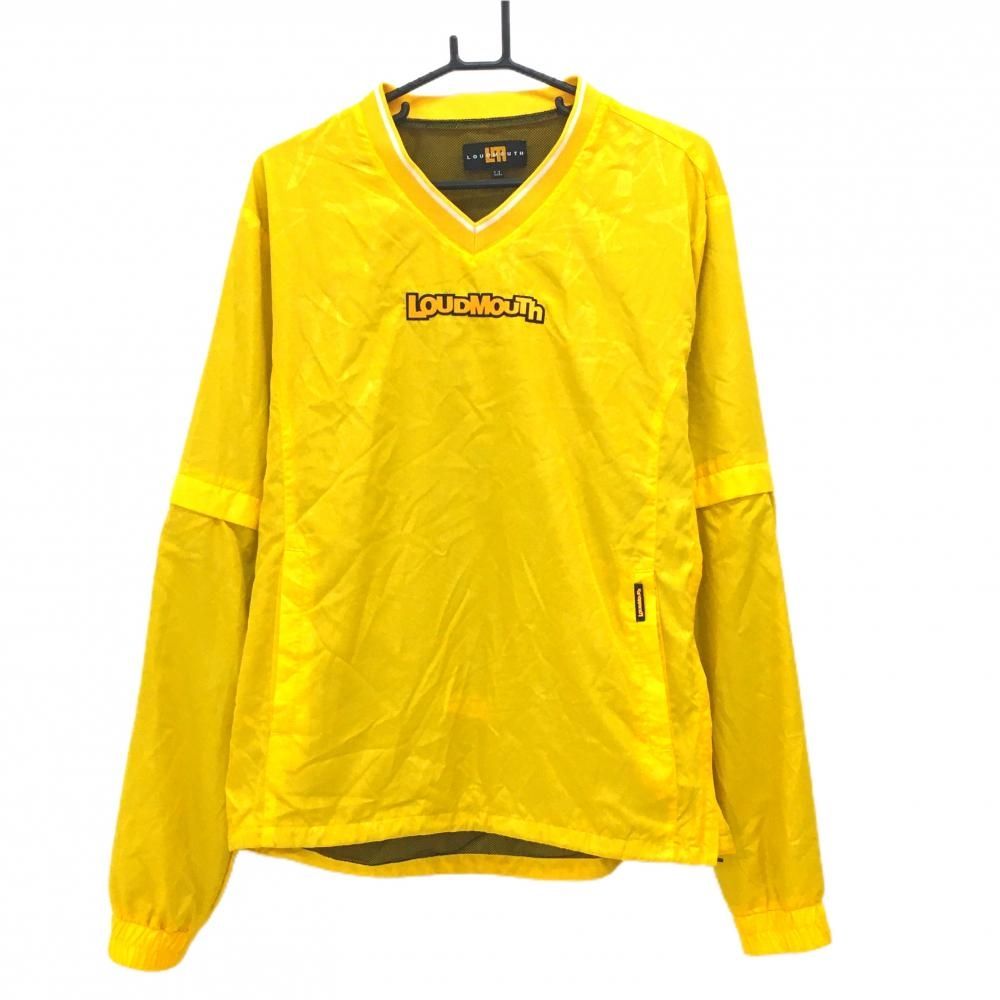 【超美品】ラウドマウス 2WAYスニード イエロー シューティングスター地模様 袖着脱可 裏地メッシュ メンズ LL ゴルフウェア LOUDMOUTH