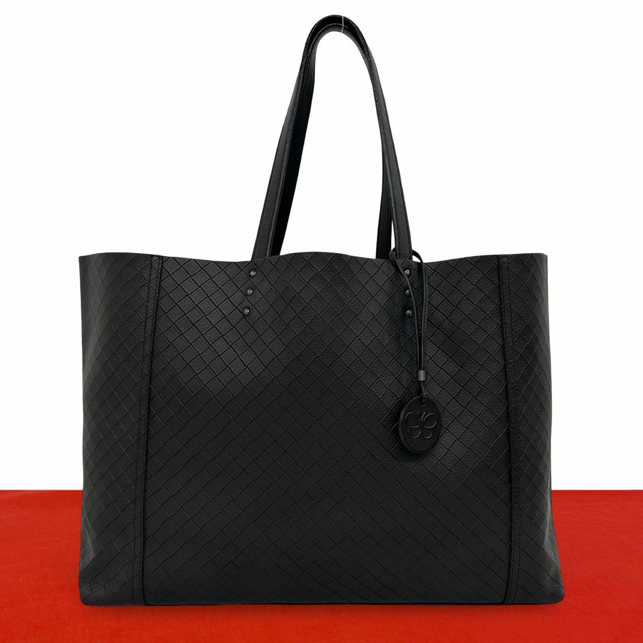 極 美品 BOTTEGA VENETA ボッテガヴェネタ チャーム付 レザー 本革 トートバッグ ハンドバッグ ビジネスバッグ ブラウン 茶 41014
