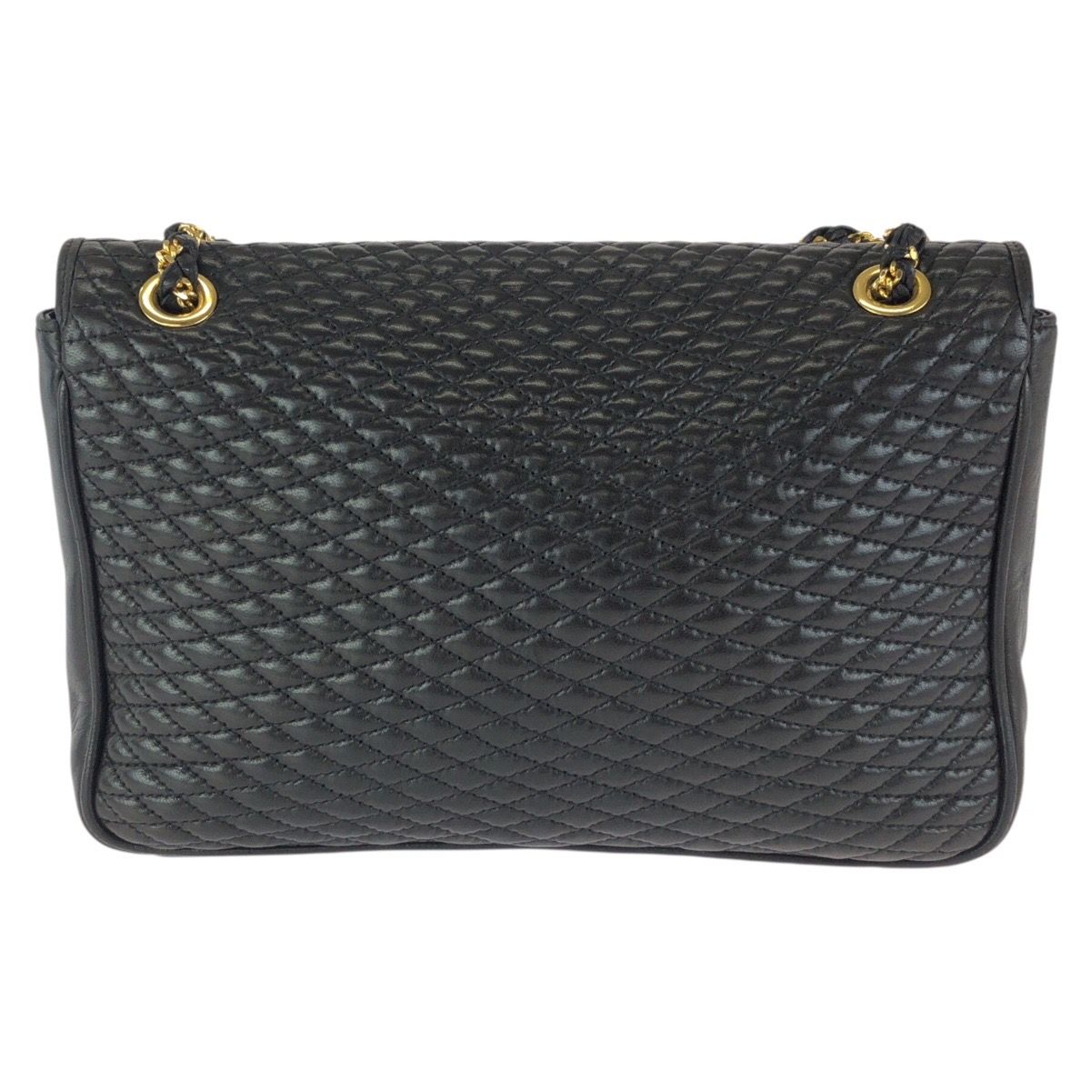 美品 BALLY バリー ヴィンテージ キルティング ブラック 黒 ゴールド金具 レザー チェーンショルダーバッグ レディース 602295【中古】