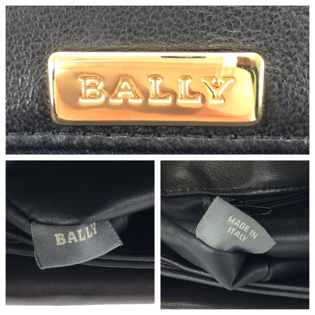 美品 BALLY バリー ヴィンテージ キルティング ブラック 黒 ゴールド金具 レザー チェーンショルダーバッグ レディース 602295【中古】