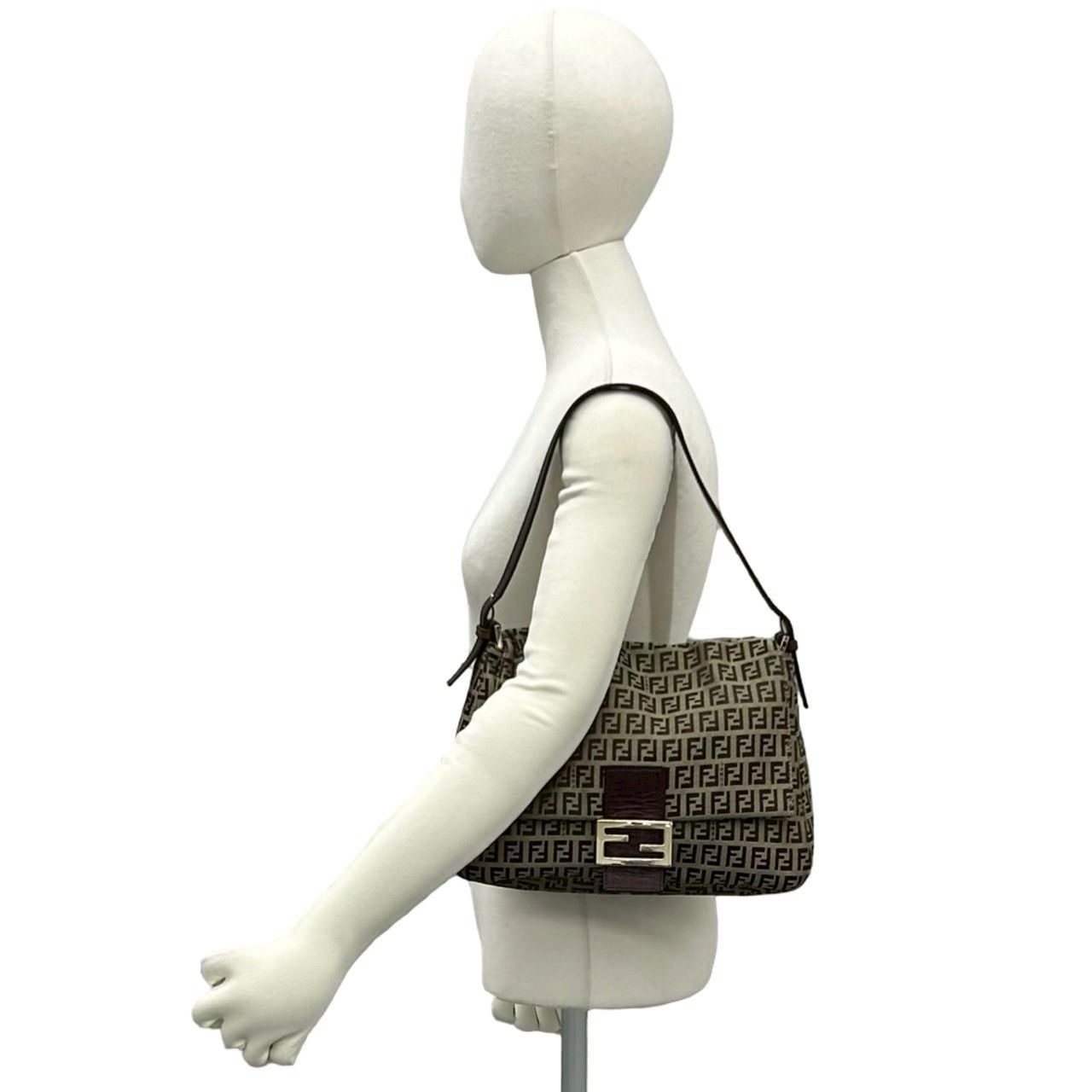 極 美品 FENDI フェンディ ズッキーノ FF 柄 ロゴ 金具 キャンバス レザー 本革 セミ ワン ショルダーバッグ ハンドバッグ ブラウン 76573 極 美品 FENDI フェンディ ズッキーノ FF 柄 ロゴ 金具 キャンバス レザー 本革 セミ ワン ショルダーバッグ ハンドバッグ ブラウン 76573