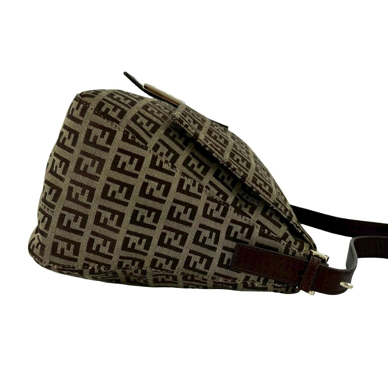 極 美品 FENDI フェンディ ズッキーノ FF 柄 ロゴ 金具 キャンバス レザー 本革 セミ ワン ショルダーバッグ ハンドバッグ ブラウン 76573 極 美品 FENDI フェンディ ズッキーノ FF 柄 ロゴ 金具 キャンバス レザー 本革 セミ ワン ショルダーバッグ ハンドバッグ ブラウン 76573