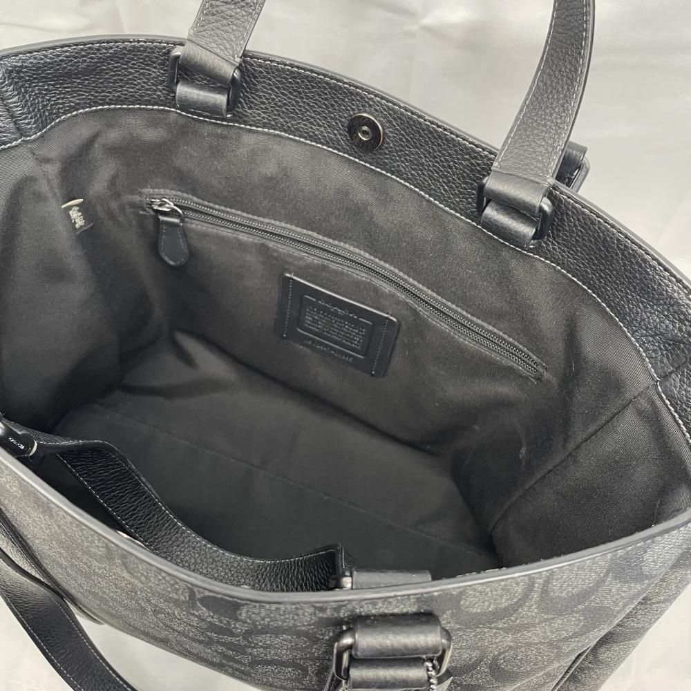 【中古】COACH ハドソン ダブルハンドルトートバッグ シグネチャー ブラック[79]