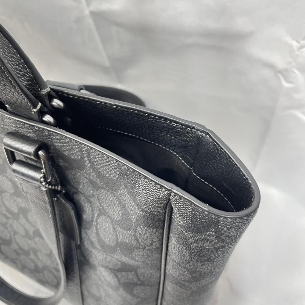 【中古】COACH ハドソン ダブルハンドルトートバッグ シグネチャー ブラック[79]