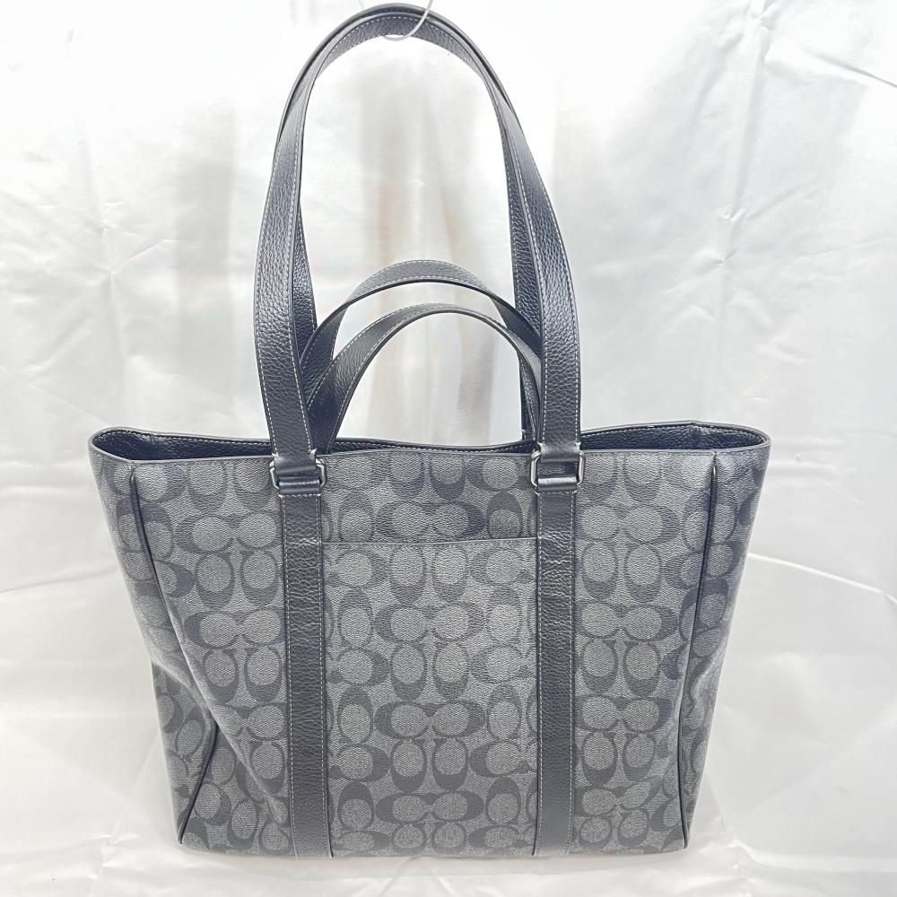 【中古】COACH ハドソン ダブルハンドルトートバッグ シグネチャー ブラック[79]