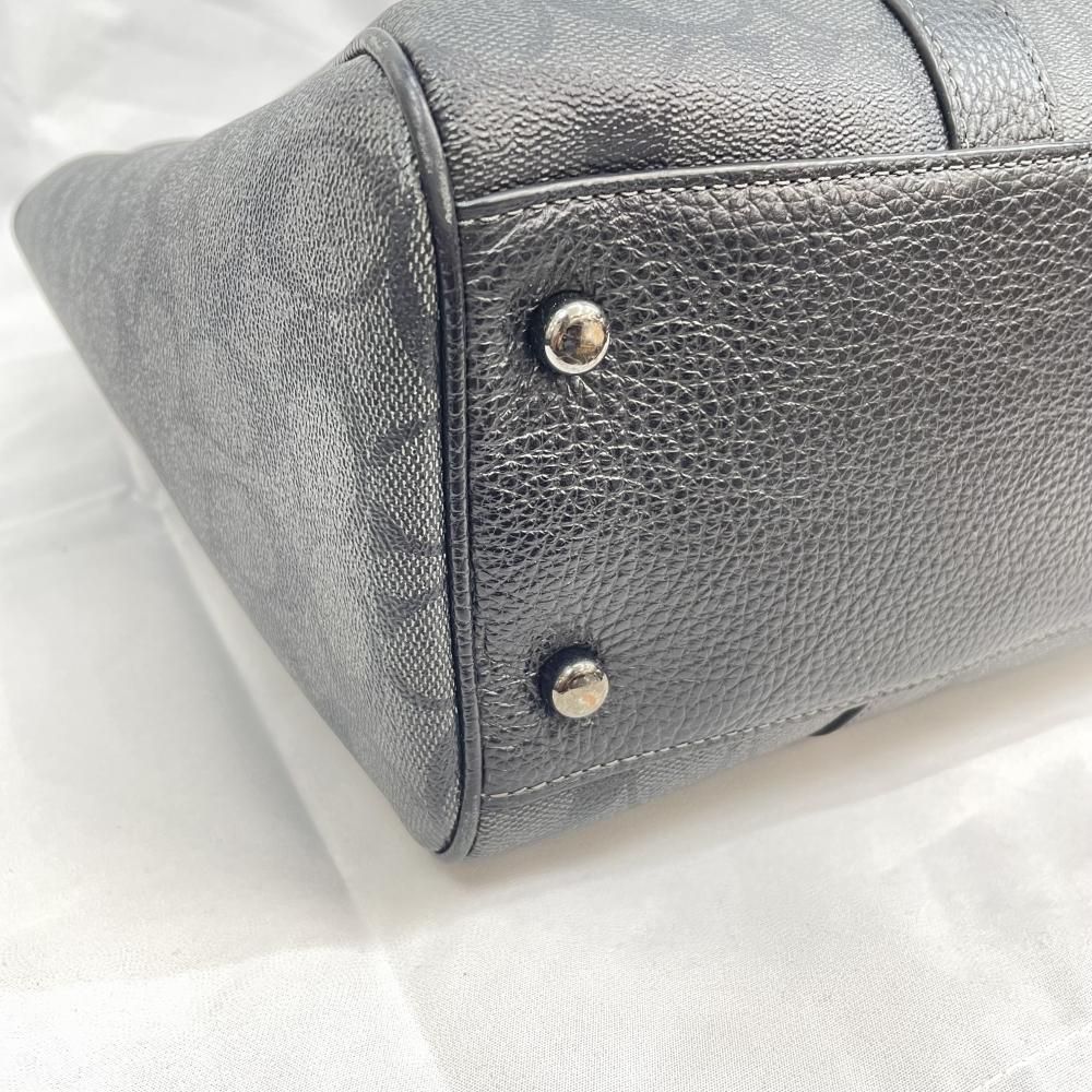 【中古】COACH ハドソン ダブルハンドルトートバッグ シグネチャー ブラック[79]
