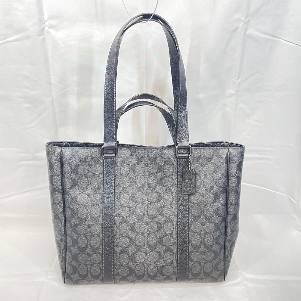【中古】COACH ハドソン ダブルハンドルトートバッグ シグネチャー ブラック[79]