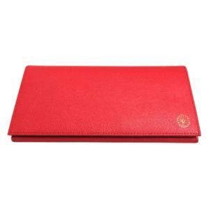 【新品・5営業日で発送】ワイナック(YNAC) 銀座村松時計店 長財布 菊紋入り 本牛皮使用・日本国内生産 レッド LW-101-RD