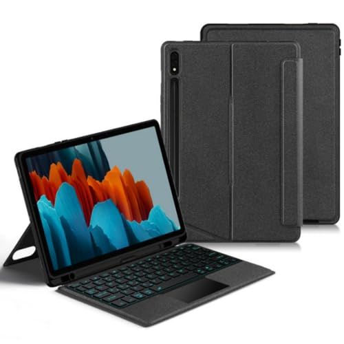 縦置き対応 Galaxy Tab S9 FE+ / Tab S10+/S9+ 12.4インチ対応 キーボード タッチパッド バックライト付き マグネット式 ケース 分離式 キーボードケース 磁気吸着 トラックパッド付きt