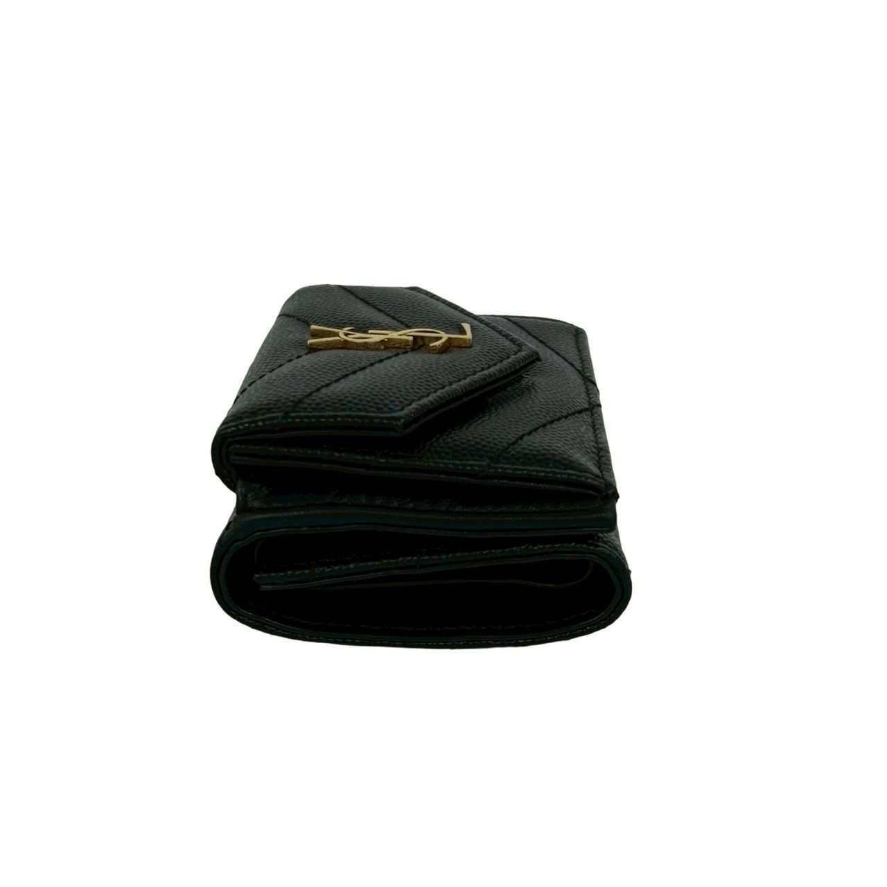 ※新品未使用☆【SAINTLAURENT】三つ折り財布 未使用保管品 SAINT LAURENT PARIS サンローランパリ YSL ロゴ 金具