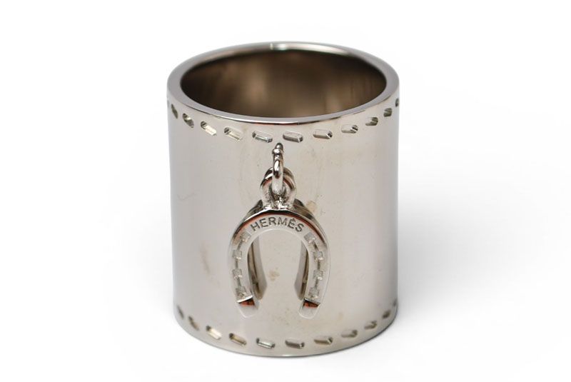 エルメス スカーフリング HERMES ホースシューモチーフ/ひづめ シルバー 美品【中古】