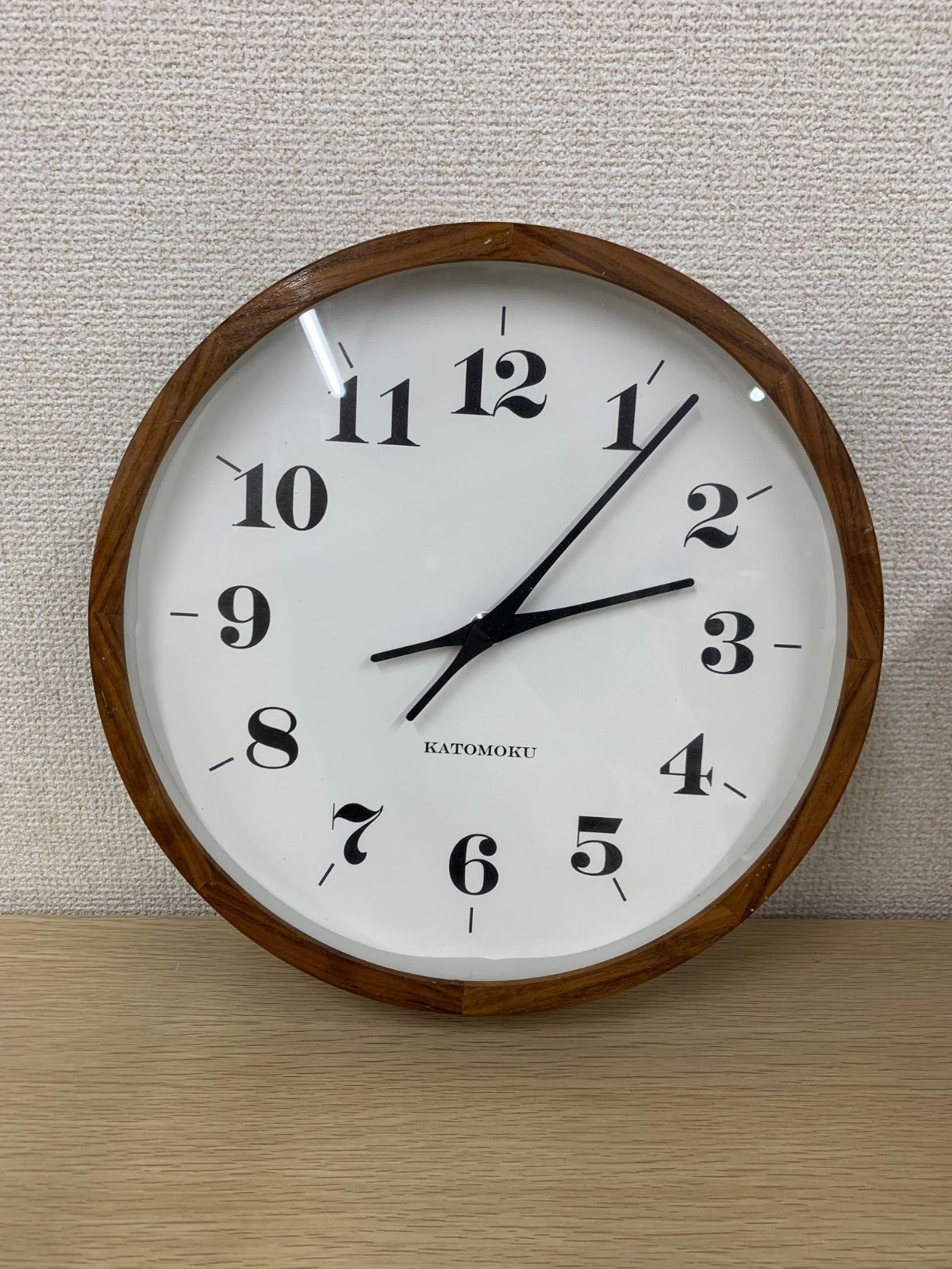 #5 【稼働品】KATOMOKU 加藤木工　カトモク　電波時計　ウォールナット　壁掛け時計　【時計】【7】