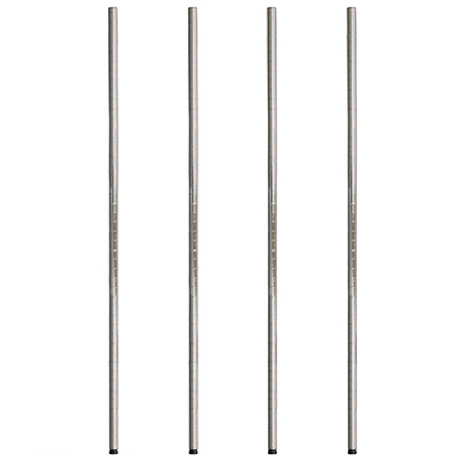 ☆新品☆ドウシシャ ルミナス スチールラックパーツ 基本ポール 支柱 長さ120.5cm 25P120 4本セット アジャスター付き 頑丈 スリム ラック diy 防錆加工 サビに強い 業務用 ポール径25mm 太い 別売り延長ポールで長さ継 eab10d08