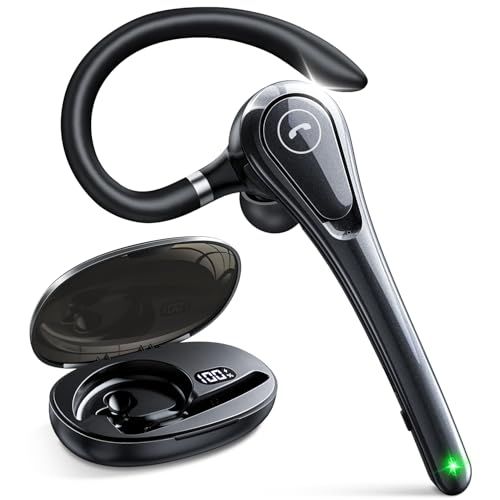 ☆新品☆【業界新定番!Bluetooth6.0+EDR】ヘッドセット bluetooth 片耳 Bluetooth ヘッドセット イヤホン片耳 耳掛け式 最大100時間連続使用 充電ケース付き LEDバッテリー残量ディスプレイ 左右耳兼用 ハ 849eae89