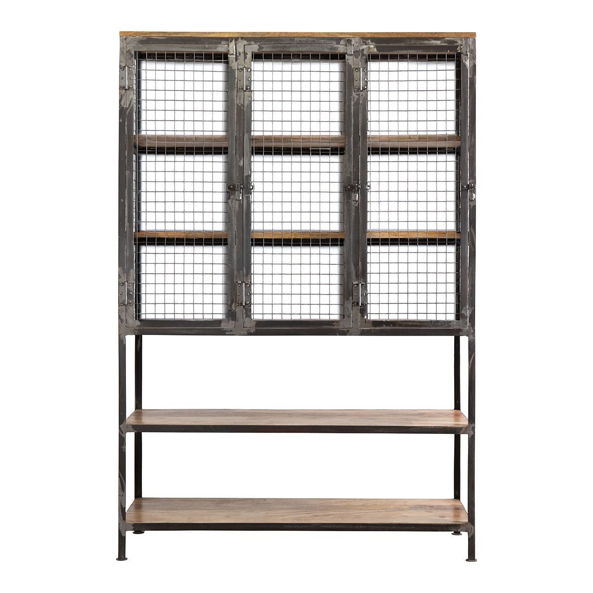 シェルフ 古材 家具 ラック キャビネット メッシュ アンティーク
