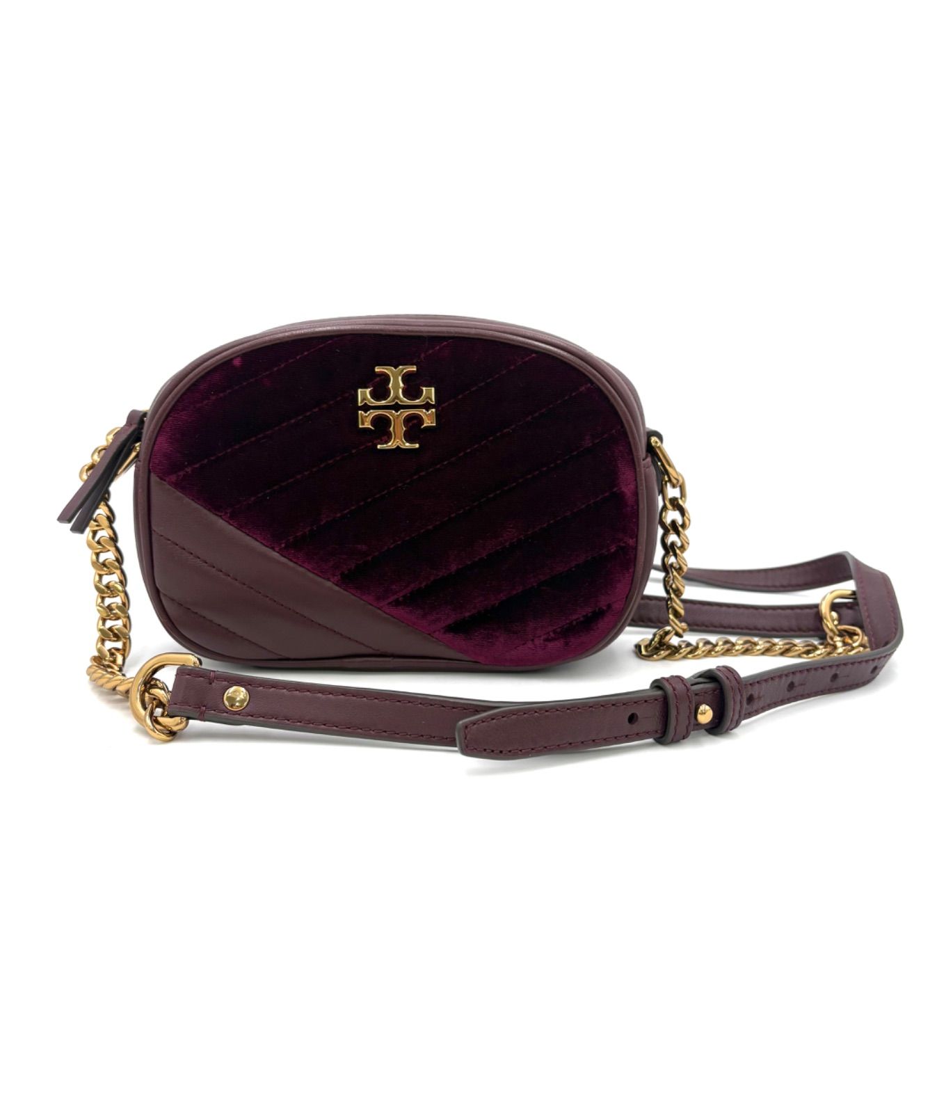 TORY BURCH トリーバーチ　キラ シェブロン ベルベット ボルドー　ショルダーバッグ