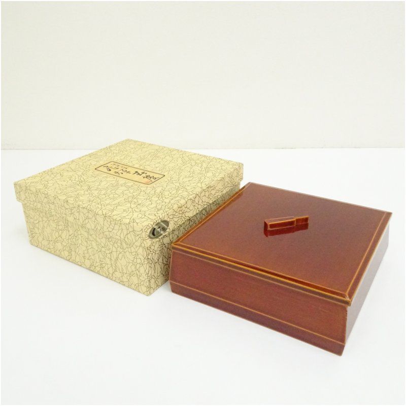 茶道具 春慶塗 懐石膳 四方膳 会席 十客 共箱 春慶塗 四方菓子器（箱付） 茶器 おしゃれ かわいい 和菓子