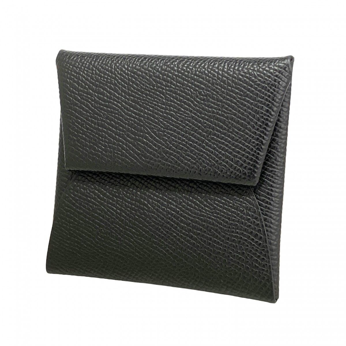 【6eb0778】エルメス コインケース バスティア ヴォーエプソン ブラック シルバー金具 U刻印【中古】メンズ レディース ユニセックス