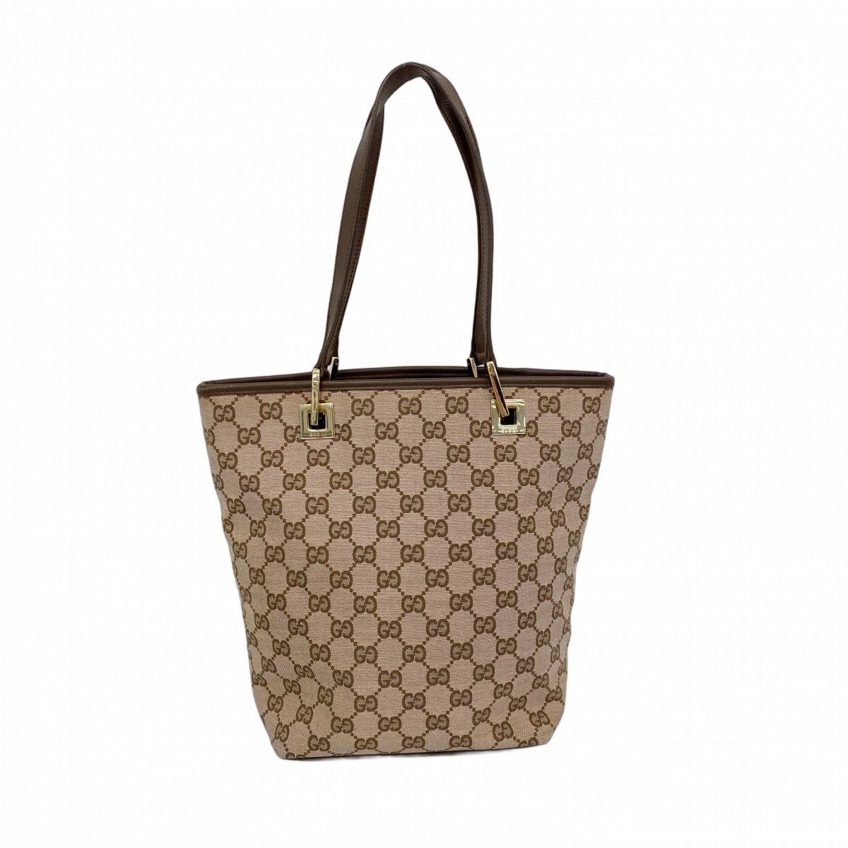 【6eb0811】グッチ トートバッグ 002 1099 キャンバス ピンクブラウン シャンパンゴールド金具【中古】レディース