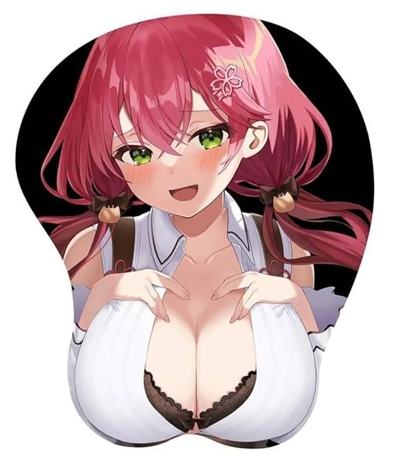 ふわふわ可愛いアニメ風おっぱいマウスパッド | キャラクター風ぷにぷにクッション付き手首サポートリストレスト | 滑り止め加工＆耐久性 人間工学設計・軽減・快適操作 | ソフトタッチ素材 | オフィス・テレワーク・ゲーミング対応 | 推しキャラ癒し系デスクアク
