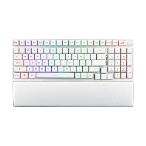 ASUS ROG Strix Scope II 96 RXワイヤレスゲーミングキーボード白 / 96%レイアウト/光学式キースイッチ / 2.4GHzワイヤレス / USB接続/Bluetooth/多機能コントロール/静音フォーム / 3段階 2ecc65c8