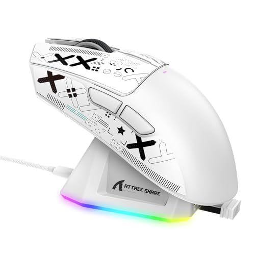 MAMBASNAKE×ATTACK SHARK X11 超軽量ゲーミングマウス 60g RGBマグネット充電スタンド 3モード接続 2.4Ghz/Bluetooth/Type-C ダブルBluetoothチャンネル 6レベルDPI切替 PAW 3a472702