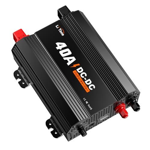LiTime DC-DCバッテリーチャージャー 走行充電器 12Vのリン酸鉄リチウムイオン、鉛蓄電池、SLA、ゲル、AGM、カルシウムバッテリーに対応 キャンピングカー、ボート、ヨットなど幅広い用途の3ステージ充電器 (12V 40A DC- 7479b09e