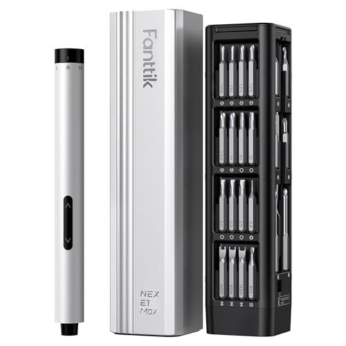 Fanttik E1 Max 電動精密ドライバー 50本マグネティックビット付き 精密ドライバーセット 磁気収納ケース 六角チャック Type-C充電 200RPM 高精度トルク 電子機器 スマホ カメラ 時計修理用 シルバー shu 3086a53e