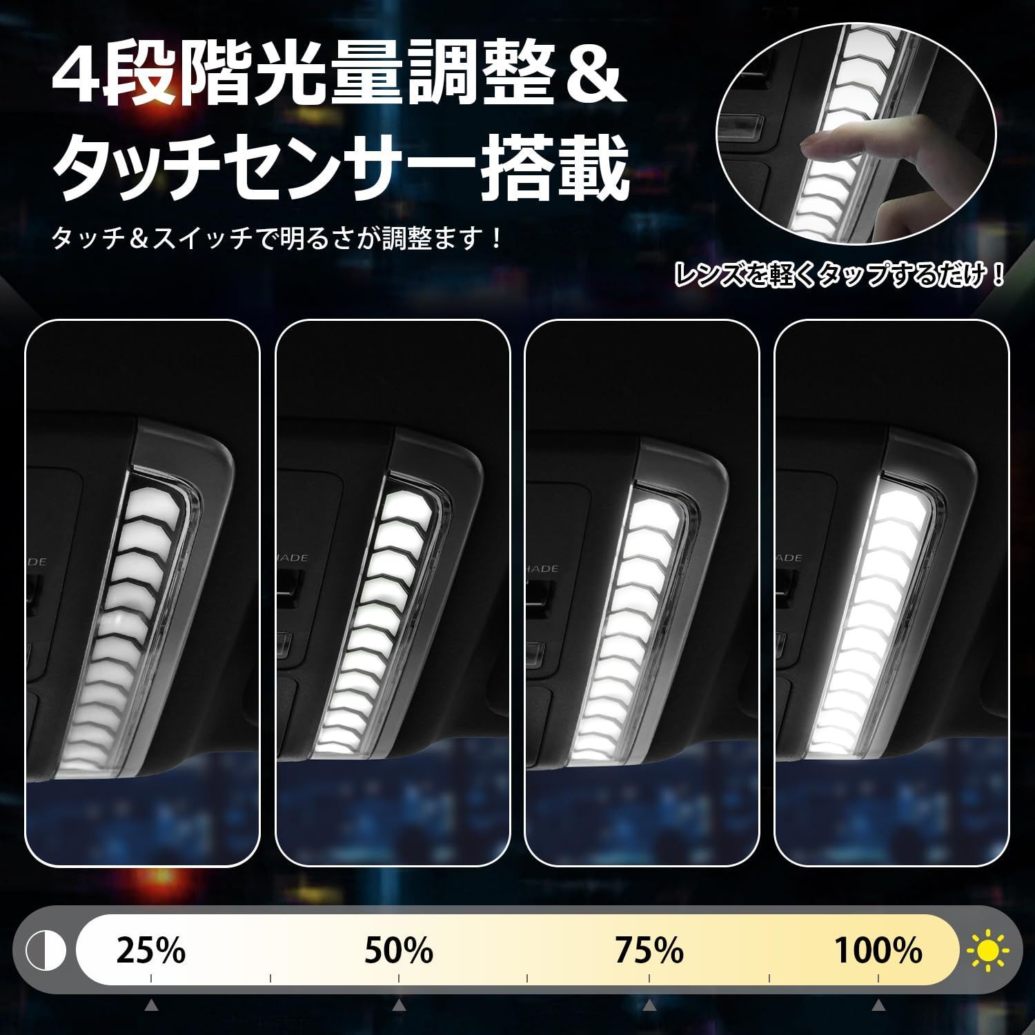 Mixsuper アルファード ヴェルファイア 40系 専用 LEDルームランプ LED室内灯 ALPHARD VELLFIRE LEDルームランプセット 4段階光量調整 記憶機能 タッチセンサ一 高輝度 車種専用 カスタムパーツ