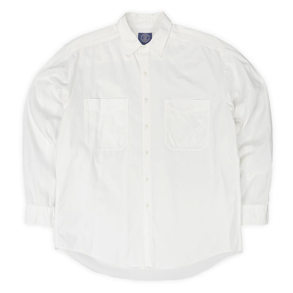 オールドギャップ OLD GAP 90s 90年代 レギュラーカラーシャツ ワーク 無地 珍品 USA ヴィンテージ アメリカ 古着 メンズ シャツ ホワイト 白 L【中古】