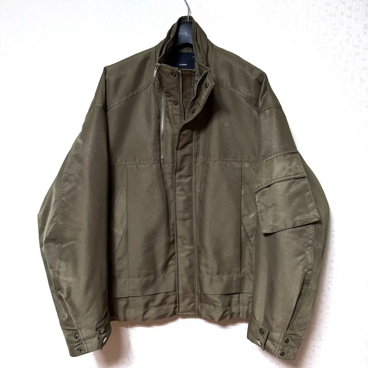 L 100 ILCORSO(イルコルソ) ユーティリティ シェル パーカ ジャケット ジップアップ カーキ