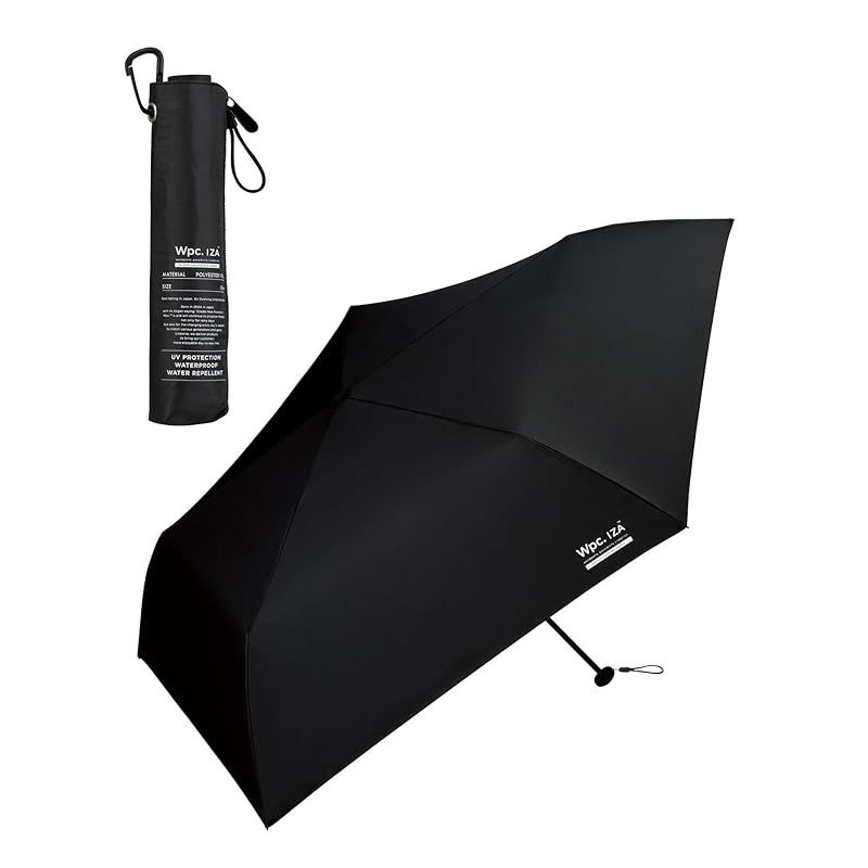 【新品】 Wpc. IZA 男の晴雨兼用傘【軽量・スリム】LIGHT＆SLIM ブラック [遮光率100%・UVカット率100%・UPF50＋・遮熱] 日傘 メンズ イーザ 男性 折りたたみ傘 190g 軽い おしゃれ 無地 レディース ZA007-900-1