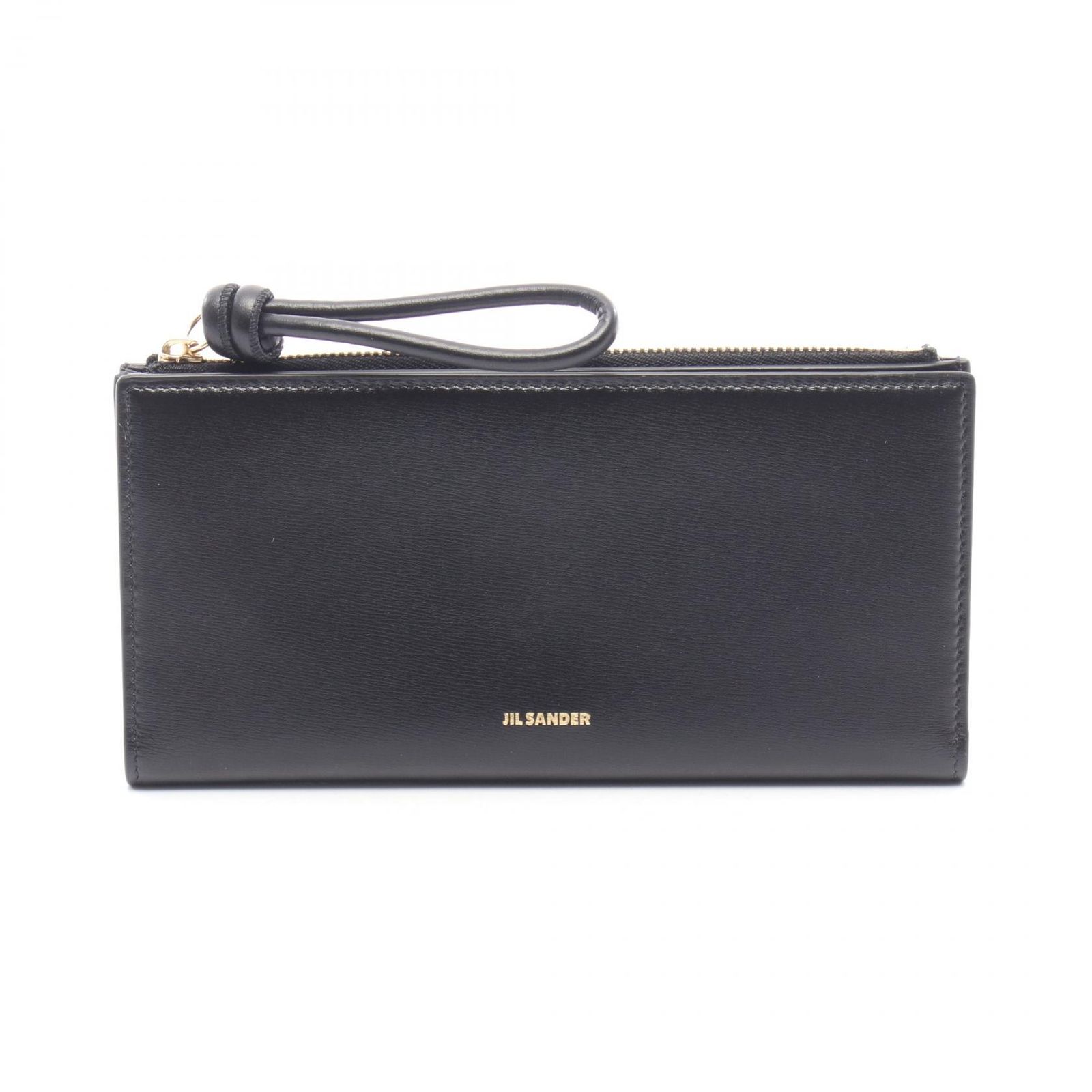 ジルサンダー JIL SANDER 二つ折り長財布 SINGLE PRACTICAL WALLET MD GIRO J07UI0008 ブラック レザー 二つ折長財布 レディース Used A