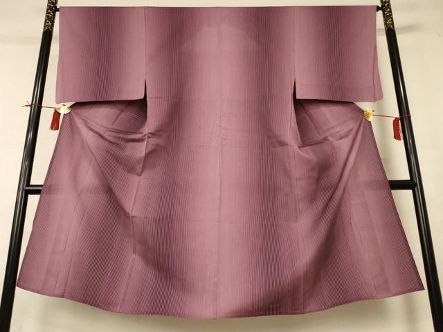 平和屋着物▽男性　小紋　単衣　縞　暈し染め　正絹　逸品　AABI0629jd