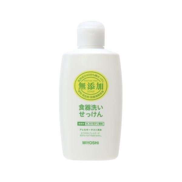 （まとめ）ミヨシ石鹸 無添加食器洗いせっけん 本体370ml 1本〔×20セット〕
