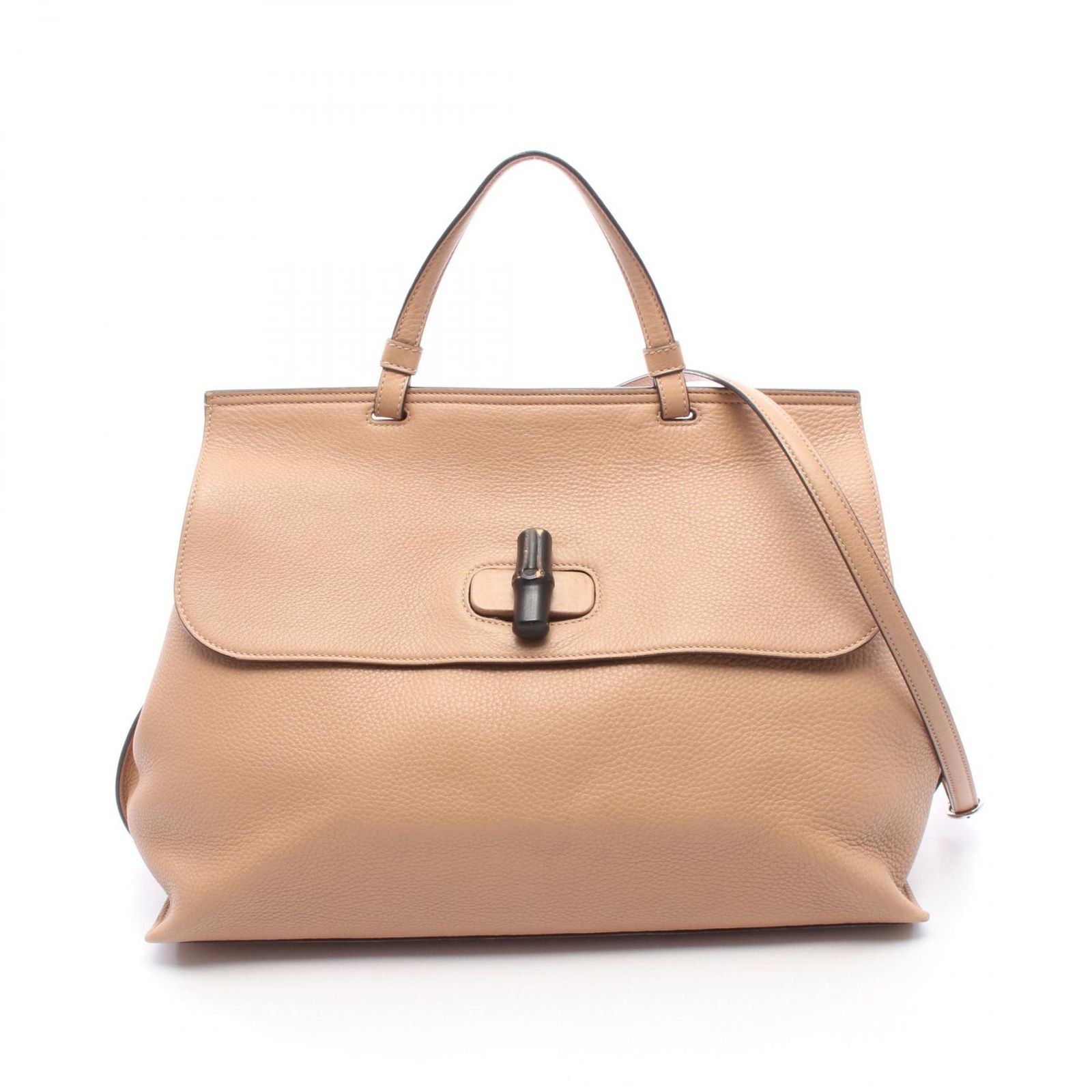 グッチ GUCCI ハンドバッグ バンブー デイリー 2WAY 370830 ブラウン レザー バンブー デイリー 2wayショルダー レディース Used B