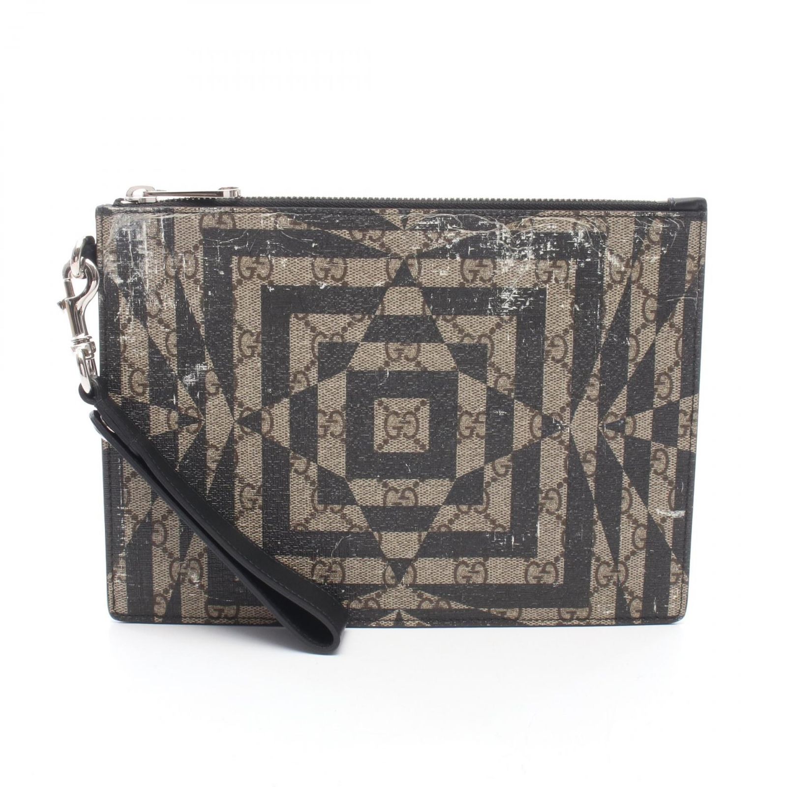 グッチ GUCCI セカンドバッグ クラッチバッグ GGカレイド 411768 ブラウン/ブラック/ベージュ その他 GGカレイド クラッチバッグ レディース Used B