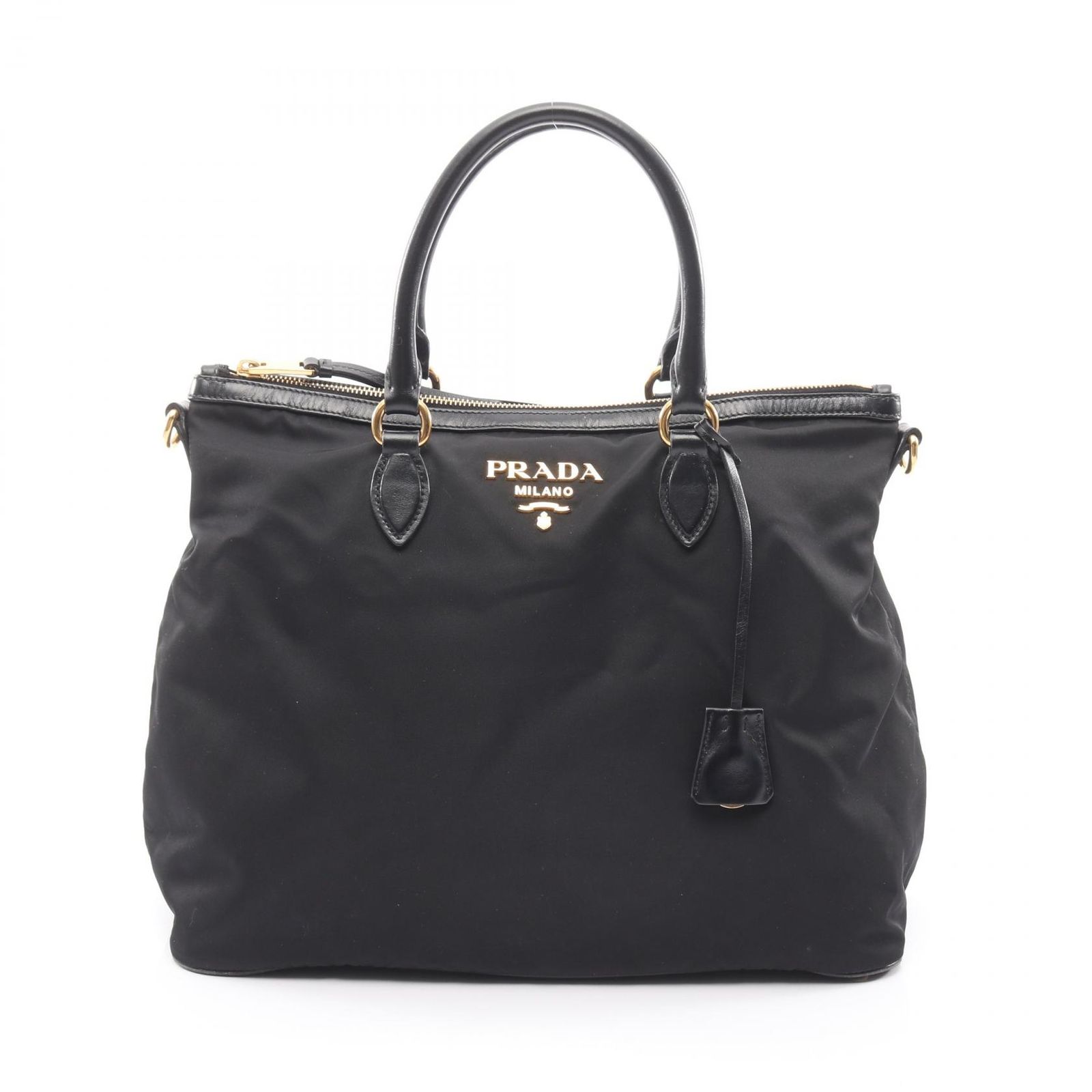 プラダ PRADA ハンドバッグ ブラック ナイロン レザー ハンドバッグ レディース Used B 38,220円