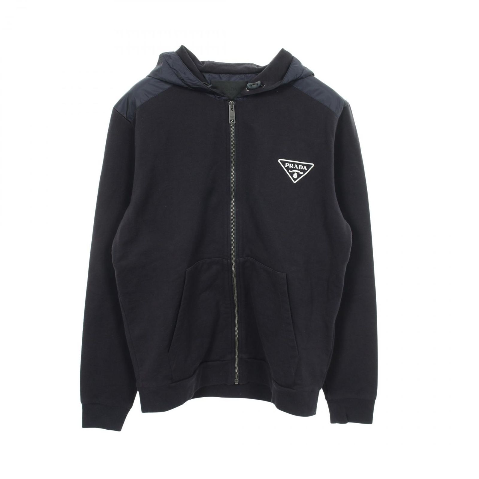 プラダ PRADA パーカー RE-NYLON 切替 コットン Re-Nylon 切替パーカー メンズ Used B