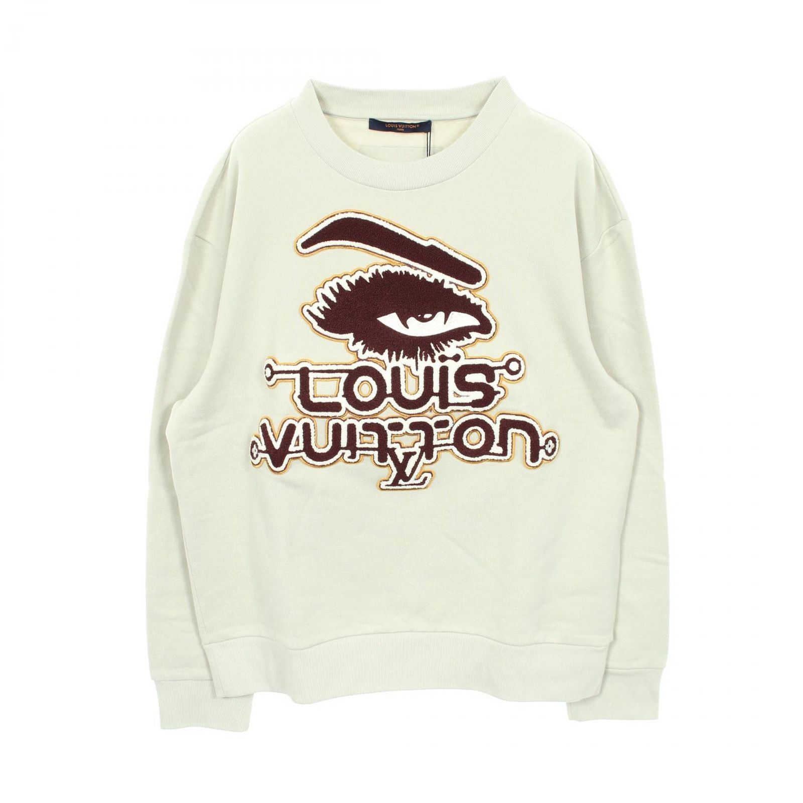 ルイ・ヴィトン LOUIS VUITTON スウェット エンブロイダード クルーネック ライトグリーン コットン スウェット メンズ 未使用 75,790円