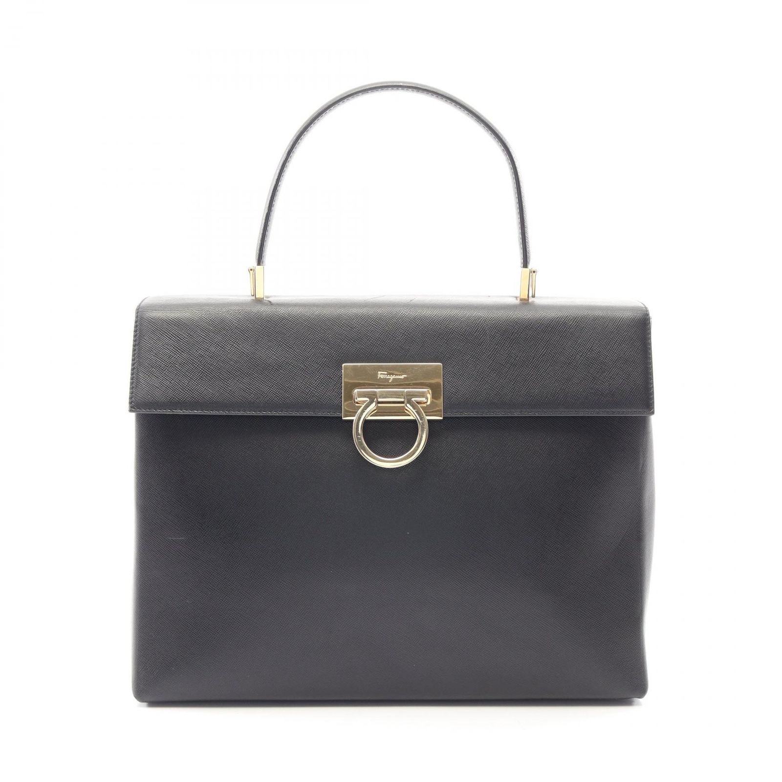 サルヴァトーレフェラガモ Salvatore Ferragamo ハンドバッグ ガンチーニ 21 8791 ブラック レザー ガンチーニ ハンドバッグ レディース Used B