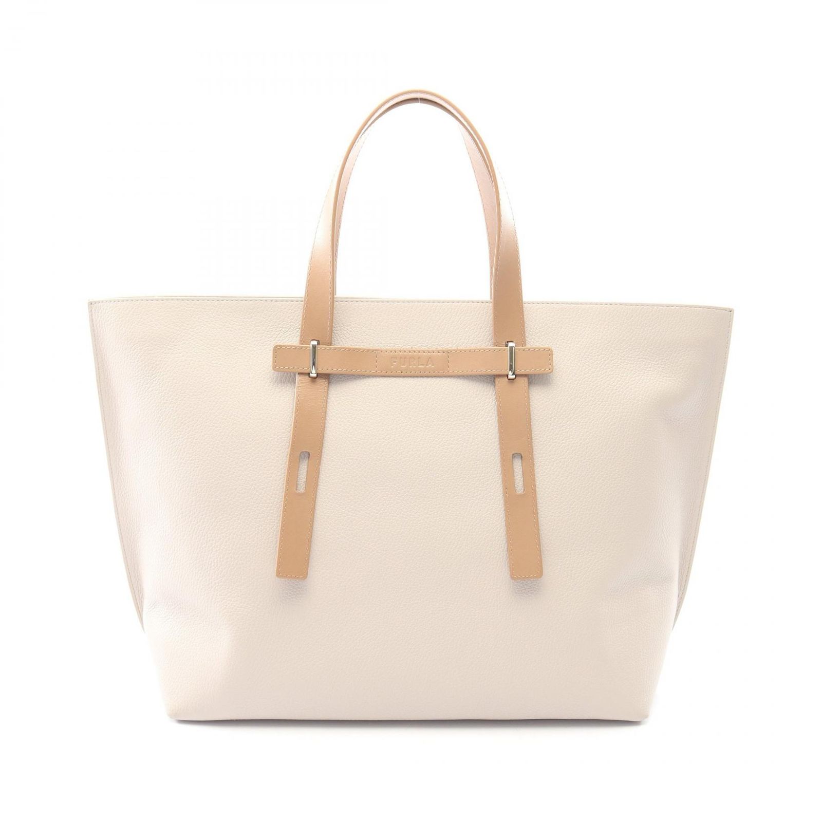 フルラ Furla トートバッグ GIOVE ジョーヴェ グレーベージュ/ブラウン レザー GIOVE トート レディース Used B