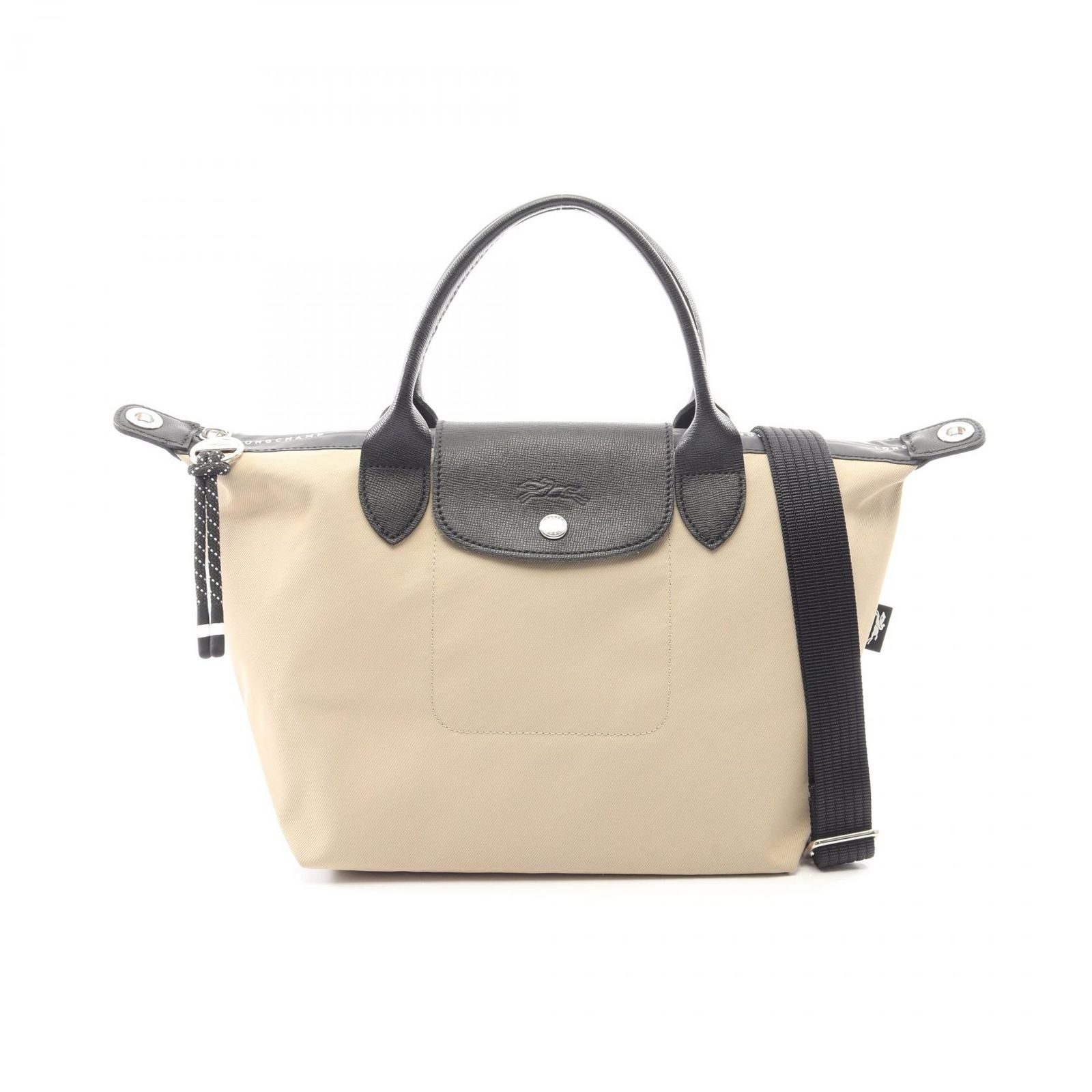 ロンシャン Longchamp トートバッグ ル プリアージュ エナジー S トップハンドル 2WAY 1512HSR ベージュ/ブラック キャンバス レザー ル プリアージュ エナジー S トップハンドルバッグ