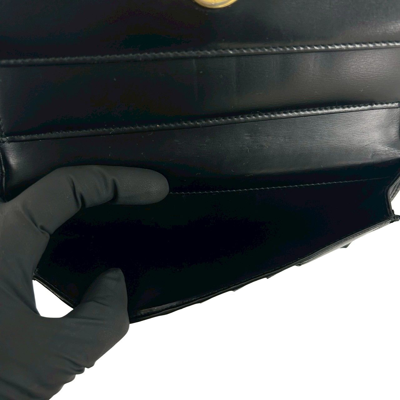 極 美品 CARTIER カルティエ パンテール 金具 カーフ レザー 本革 三 